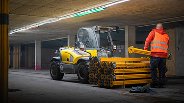 Foto von dem Einbau der Abstützung in einer Tiefagarage