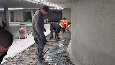Foto von Bewehrungseinbau in einer Tiefagarage