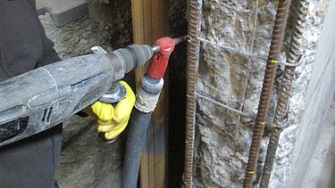 Foto von Einbau Zusatzbewehrung Stützen