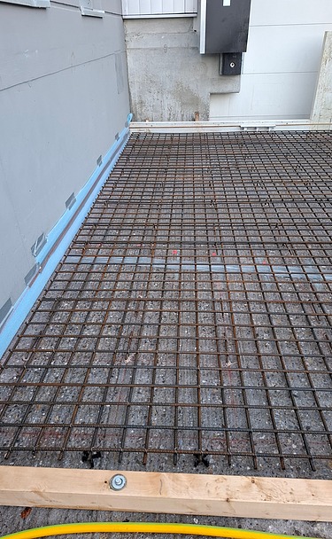 Foto von einer bewehrten Bodenplatte