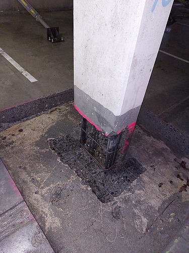 Foto von einer freigelegten Stütze