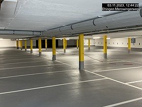Foto von einer fertig sanierten Tiefgarage