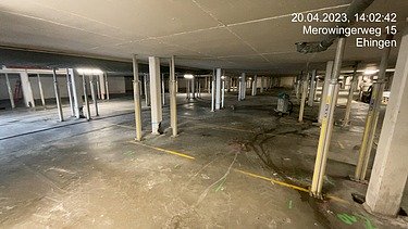 Foto von Abstützmaßnahmen Tiefgarage vor den HDW Arbeiten