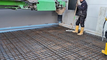 Foto von einer bewehrten Bodenplatte