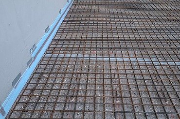 Foto von einer bewehrten Bodenplatte