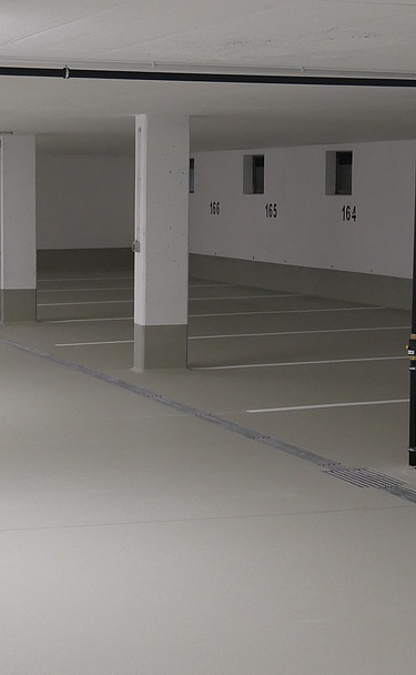 Oberflächenschutzsystem Tiefgarage Foto von einer beschichteten Tiefgarage