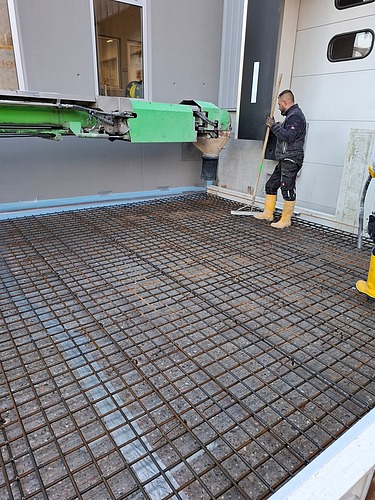 Foto von einer bewehrten Bodenplatte