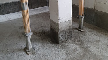 Foto von einer sanierten Stütze Spritzbeton